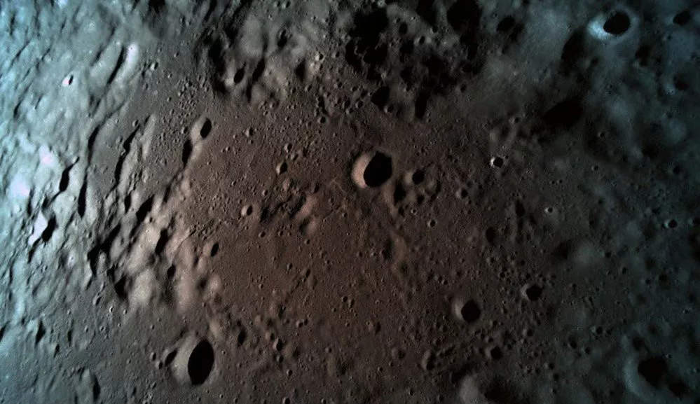 Beresheet's final photo: The Israeli moon lander captured this image on April 11, 2019, when it was just 9 miles (15 kilometers) above the lunar surface. (Image credit: SpaceIL via Twitter)