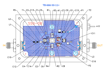 Understanding RF/Microwave Push-Pull Amplifier Design 4 Figure3a: Drawing of evaluation board for TB-666-50-11+